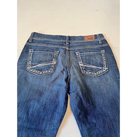 Buckle BKE Payton Ankle Crop Jeans Size 34 Dark Wash Western Thick Stitch - Picture 3 of 5